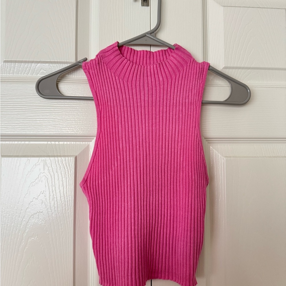 H&M Vibrant Pink Ribbed Tank Top